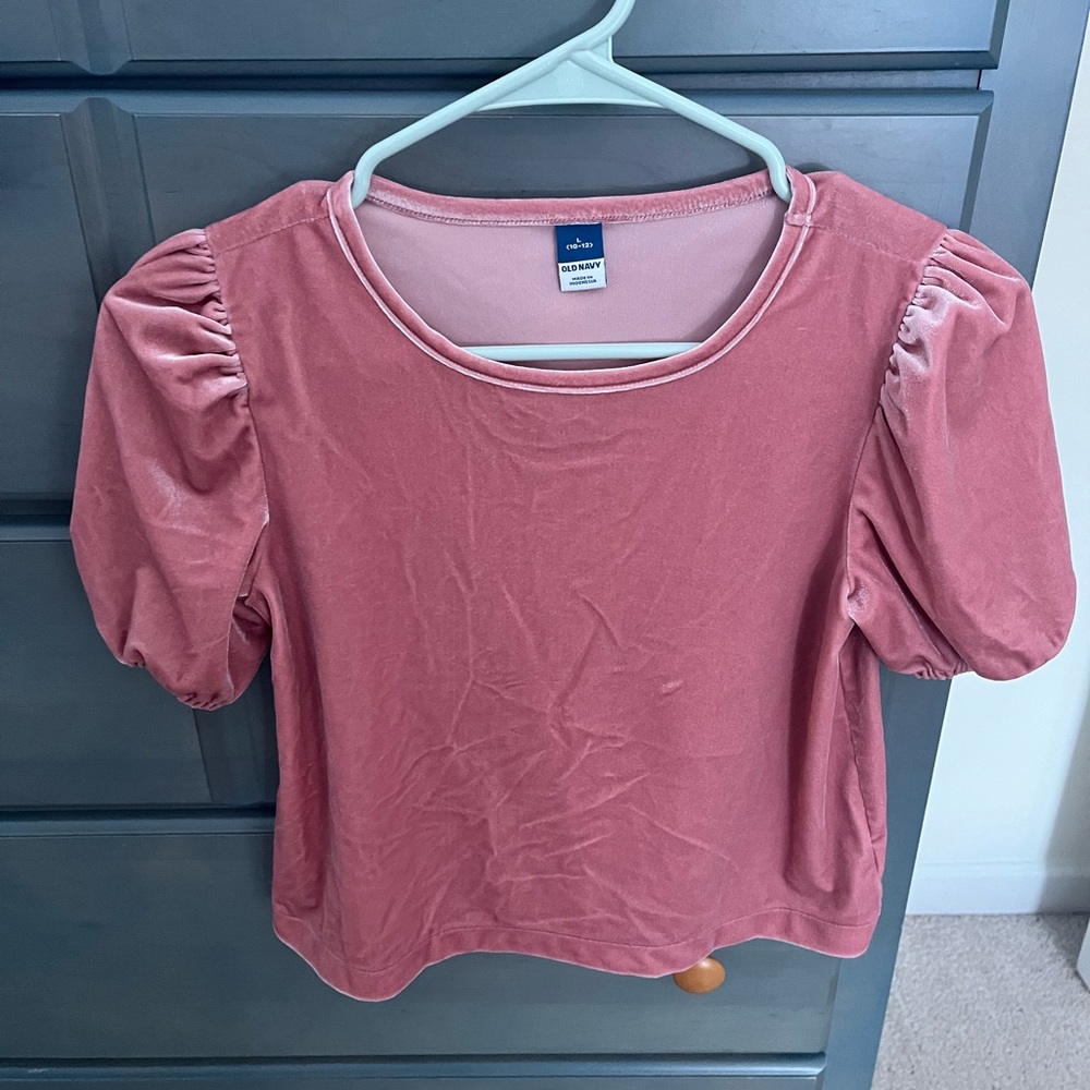 Kids Old Navy Dusty Rose Puff Sleeve Blouse